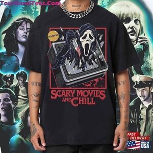 Ghost Face Scary Movies and Chill T Shirt  FLAWED
